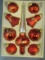 Vintage X-Mas West German Made Glass Tree Topper & 8 Ornaments  (2 Bells, others round)