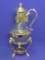 Coffee Carafe – Goldtone Metal & Glass – Missing Candle Holder at base – 13 1/2” tall