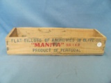 Advertisement Wood Box – Fillets of Anchovies – Portugal – 5 5/8” x 15 1/4” - 3” H