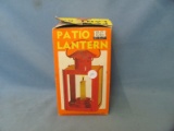 Patio Lantern – Glass Panels – 7” T – Used – Original Box – Light Wear