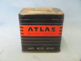Atlas Battery Shaped Bank – 1 7/8” x 3” x 3” - Some Wear – Tape on the Top