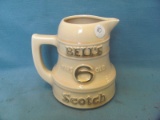 Bell's 6 Year Old Scotch Whiskey Ceramic Pitcher – 5 1/4” T – Some Wear