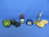 5 Vintage Avon Aftershave & Cologne Decanters: 4 Autos, Dolphin & Timberline Aftershave