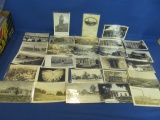 28 Vintage & Antique  Postcards:  Black & White Photograph – Dams, Structures, Horton Kansas & Calif