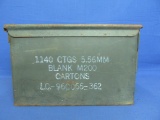Vintage Metal Miltary Ammo Box 1140 CTGS 5.56mm Blank M200 Cartons LC-960065-362