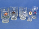 Three Beer Steins & Two Beer Glasses – Very Nice -