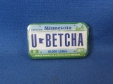 Unopened Tin of Mints – “U-Betcha” - Looks like MN License Plate -