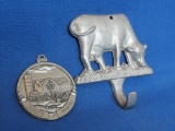 Grazing Cow Steel Hook – and Metal Farm-scene Christmas Ornament from 2004 -