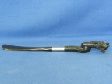 Black Plastic Dragon-Head Shoe Horn – 12” Long – Very Neat – 1960s? -