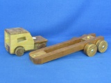 Wooden Toy Truck and Trailer – Unmarked – Nice Condition -