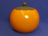 Ceramic Cookie Jar Shaped like an Orange – Not original lid – Marked 9202 on base