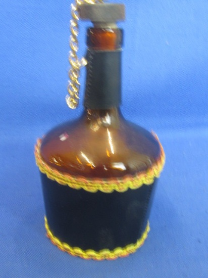 6” Tall Leather Jacketed Decorative Booze Bottle – Made in Spain