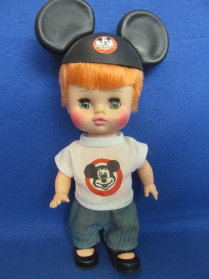 Vintage Disney Mouseketeer Doll – Original Outfit & Ears Hat – Boy 9” T Doll  - 10 1/4” w/ Hat