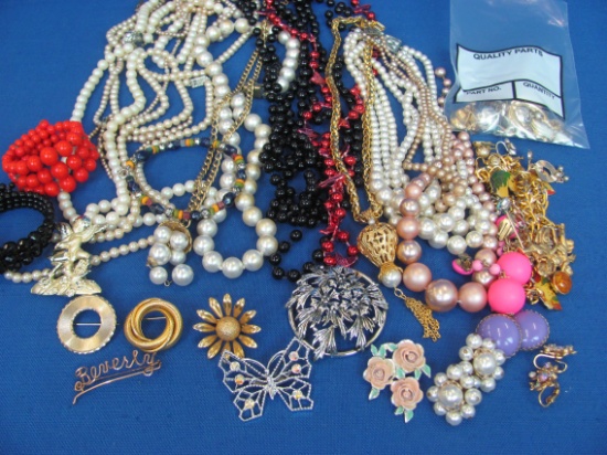 Mixed Lot of Jewelry: Some Vintage – Some Newer – Necklaces – Earrings – Bracelets