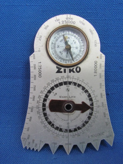 Ziko Map Reader & Compass – Made in Germany – Circa 1939 – 3 5/8” long