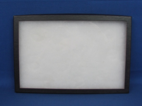 Cardboard & Glass Display Tray – 12” x 8” - Cotton Batting – Good used condition