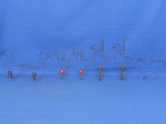 Twisted Wire Towel Hooks – 6 Geese & 1 Unicorn 5-7” Tall – Ready to hang on the Wall  for your tea t