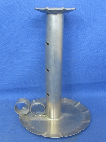 Tin “Push-Up” Candle Stick – You can move the Taper up 3 levels as it burns 8 1/2” T  on a 6”  Drip