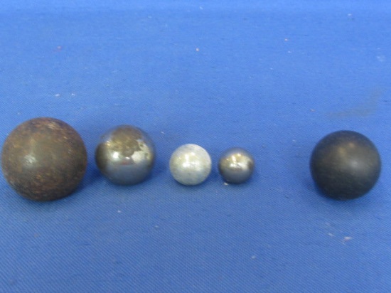 5 Balls -3/4” - 1 1/2” DIA  Magnetic Spheres (Marbles or Ball Bearings?) & a 1 1/4” DIA Wood Sphere