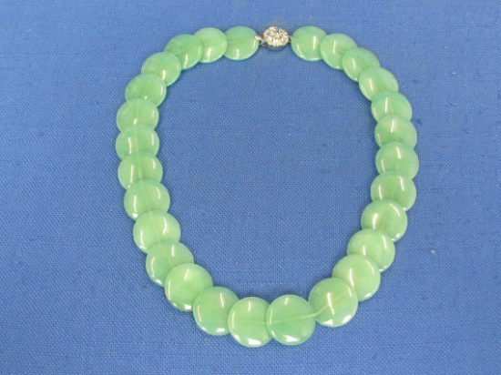 Jade Discs Necklace – About 15 1/2” long – Discs are 18mm in diameter