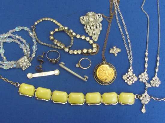 Mixed Lot of Vintage Jewelry – Bracelets – Rhinestones – Ring & Matching Earrings