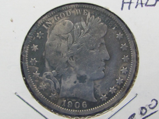 1906-O Barber Half Dollar – 90% Silver – Condition as shown in photos