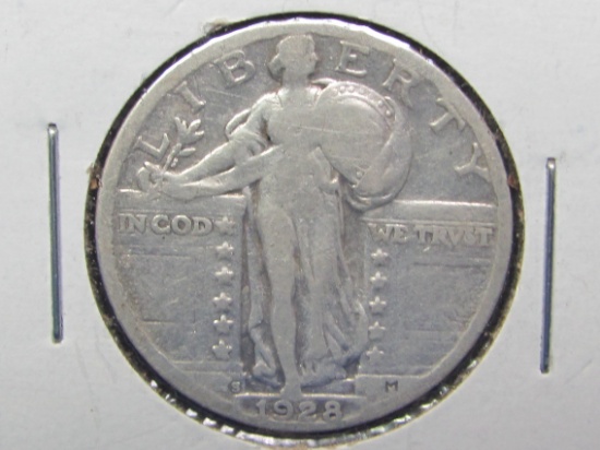 1928-S Standing Liberty Quarter – 90% Silver – Condition as shown in photos