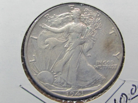 1941 Walking Liberty Half Dollar – 90% Silver – Condition as shown in photos