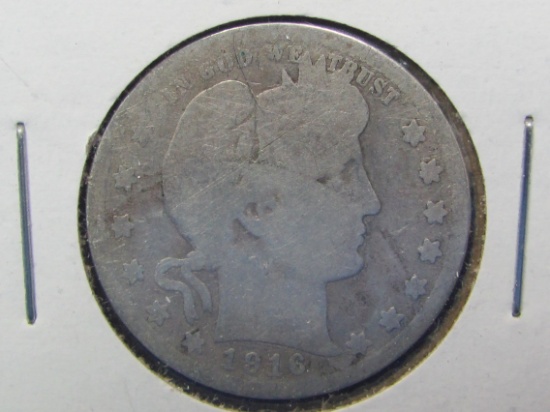 1916-D Barber Quarter – 90% Silver – Condition as shown in photos