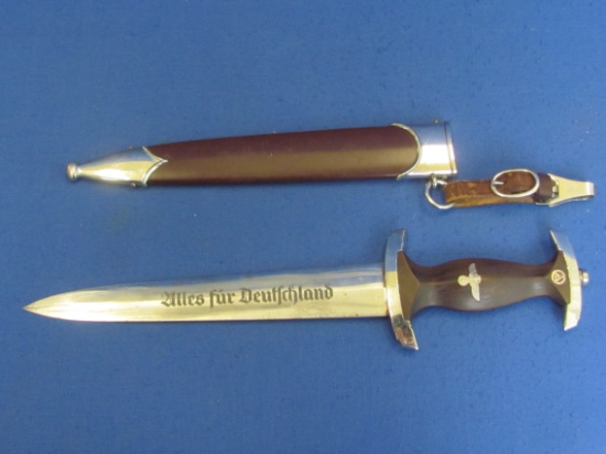 German SA Dagger with Scabbard & Hanger – Marked “RZM M7/66 1941” - 14 3/4” long in scabbard