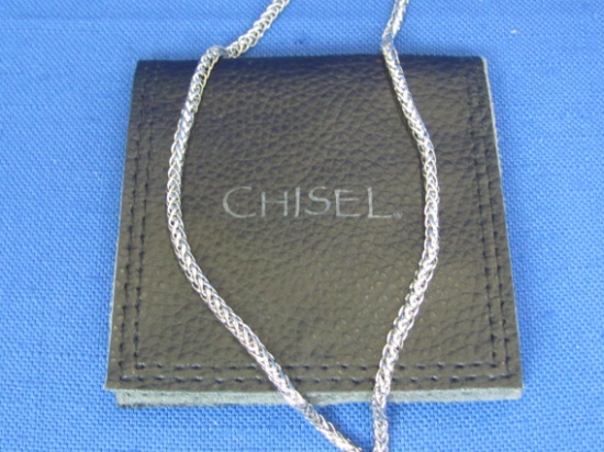 Men's Stainless Steel Chain by Chisel – In Black Leather Pouch – 22” long