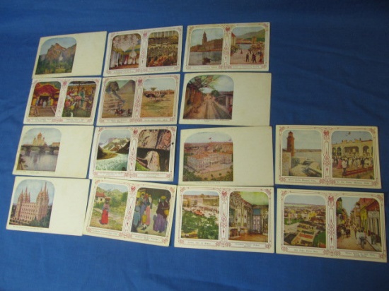 Antique Color View Postcards  (14) – Yosemite, Mexico & More – 4 Posted 1914 & 1915 w/ Stamps