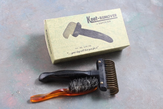 Antique Knot-Remover by Superior & Wire Brush Dog Grooming in Original Box