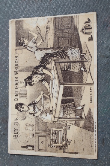 Victorian Trade Card Conqueror Wringer  Late 1800's