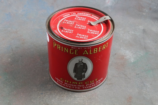 Vintage Prince Albert 14 Oz Pipe & Cigarette Tobacco Can Crimp Cut