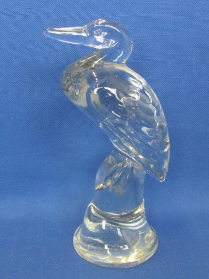 Duncan & Miller Glass Heron/Bird Figurine – About 6 1/2” tall – Mid Century – Very good condition