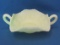Fenton Glass Handled Bon Bon Dish – Embossed Butterfly Design – 5 3/4” square wo handles
