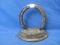 Cast Iron Sad Iron With Welded Horse Shoe – 6 1/2” L – 6 7/8” T – As Shown