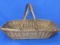 Nice Vintage Wicker Basket w Movable Handles – 17 1/2” x 12”