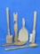 Lot of Wood Kitchen Utensils – Paddle – Meat Tenderizer – Spoons – Oven Rack Pull