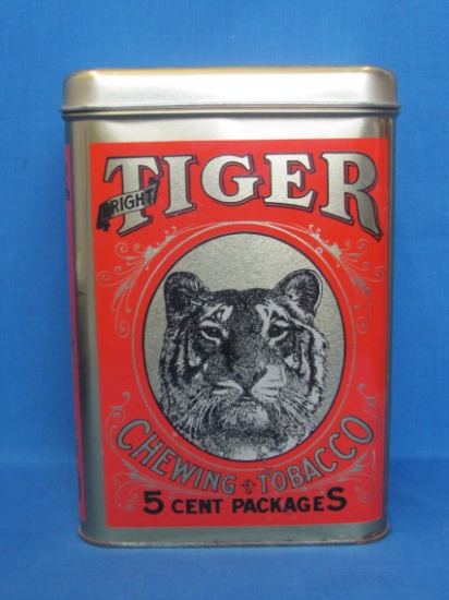 Bright Tiger Chewing Tobacco Tin by Cheinco Housewares – 8 3/4” tall