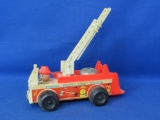Wood & Plastic Fisher Price Fire Engine – Ladder Extends – Bell Rings When Pushed -