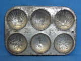 Vintage Metal Tin for Tarts/Molds “Minute Maid” - Shell Shape & Maple Leaf – 9 1/4” x 6 1/4”