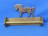 Varnished Wooden Towel Holder with Horse on Top – 12” x 6 ½” -