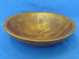 Vintage Hardwood Bowl – No Markings – Slightly Oblong – 10 1/2” to 11” - Nice Color