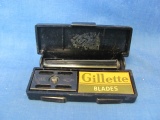 Gillette Metal & Plastic Safety Razor With Plastic Case & 5 Pack Blades – As Shown