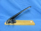 Cast Iron Spring Loaded Nut Cracker on Wood Base – 11” L – As Shown
