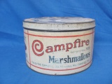 Campfire Marshmallows Tin – 6” T – Cover Dented – As Shown