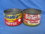 Nash's & Folgers 1 lb. Coffee Tins – No Covers – As Shown