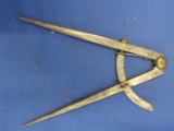 Forged Steel Compass Tool Marked  JW Appx 6 1/2” Tall